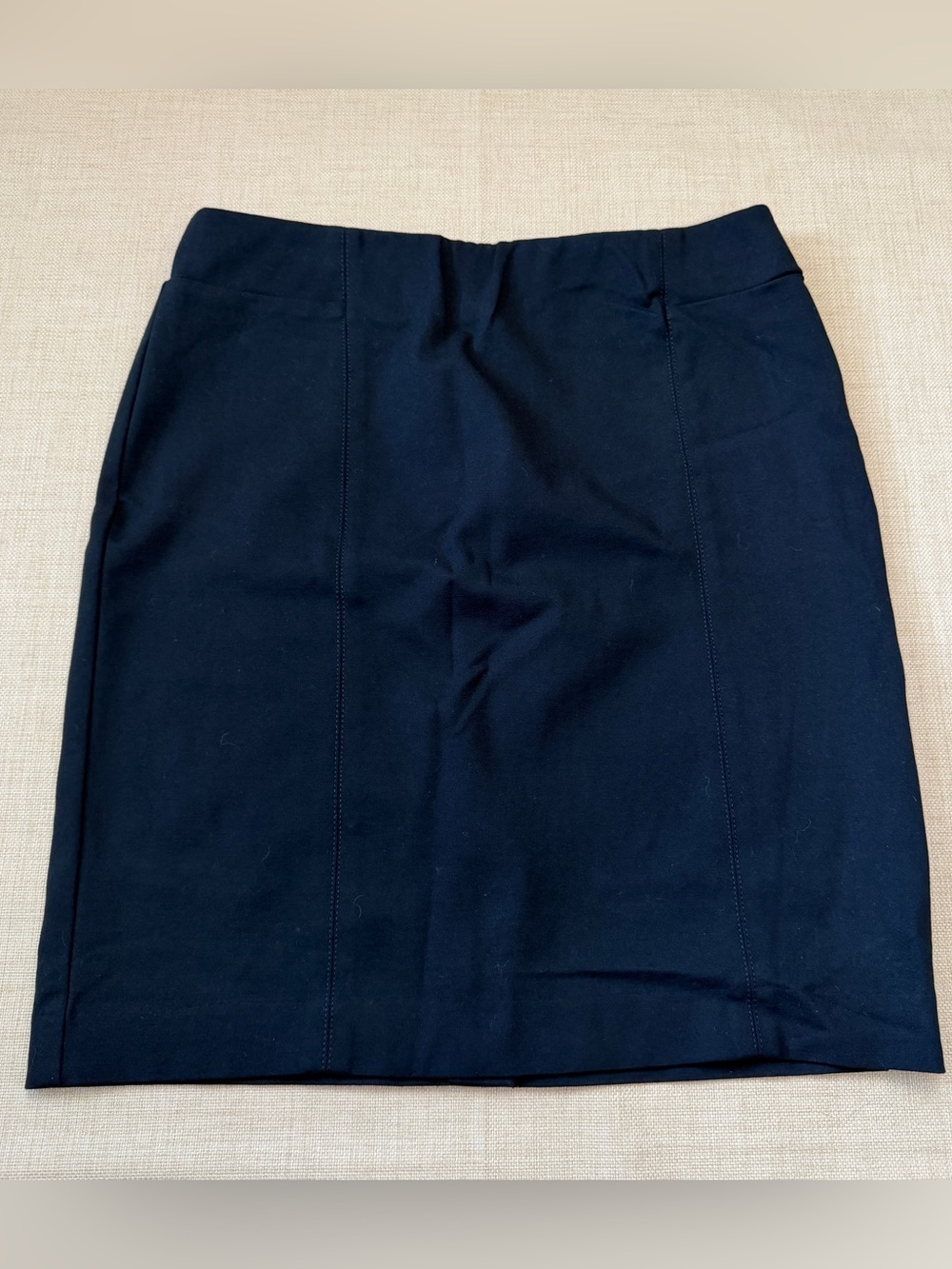 J. Jill Ponte Black Pencil Midi Skirt Middle Back Slit